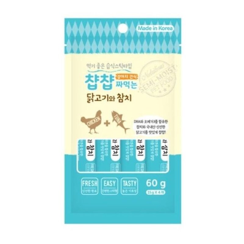 (강아지)챱챱 짜먹는 닭고기와 참치 60g - 297067, 1개