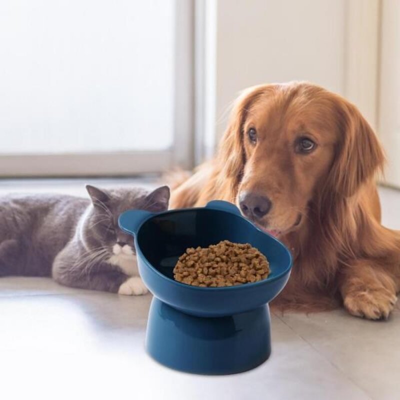 안티 사료디스펜서 팁 애완 동물 그릇 고양이 높이 스탠드 먹이 물 공급 개용 목 가드, Pink, CHINA, 1개