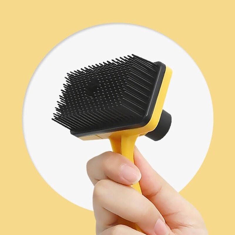 청소쉬운 마사지기능 저자극 펫브러시 털날림방지 빗 털관리 펫전용, 1개