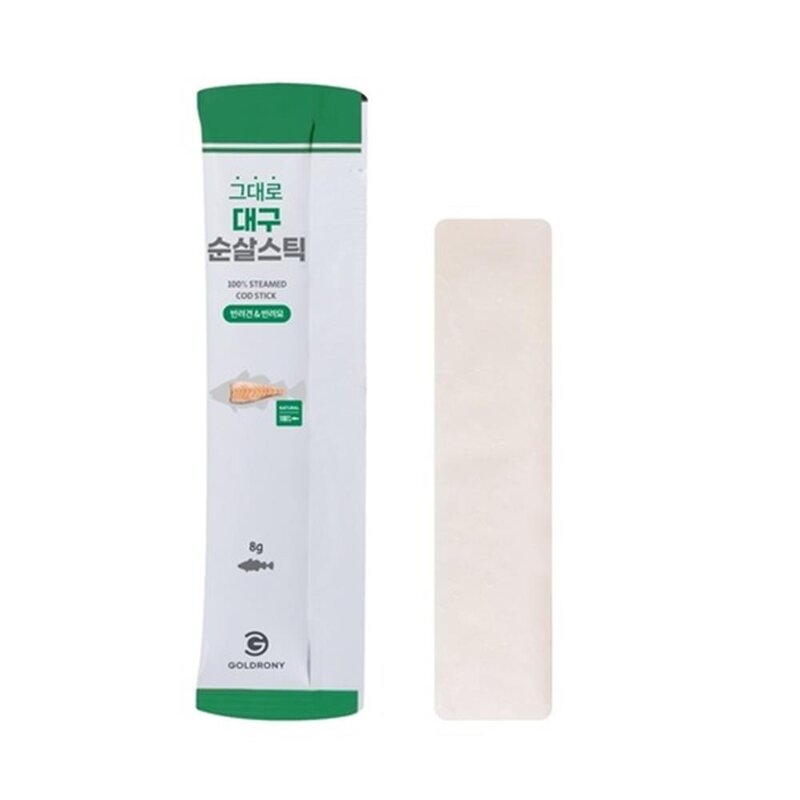 부드러운 강아지간식 노령견 짜먹는 대구 스틱 8EA 파우치 훈련, 8개