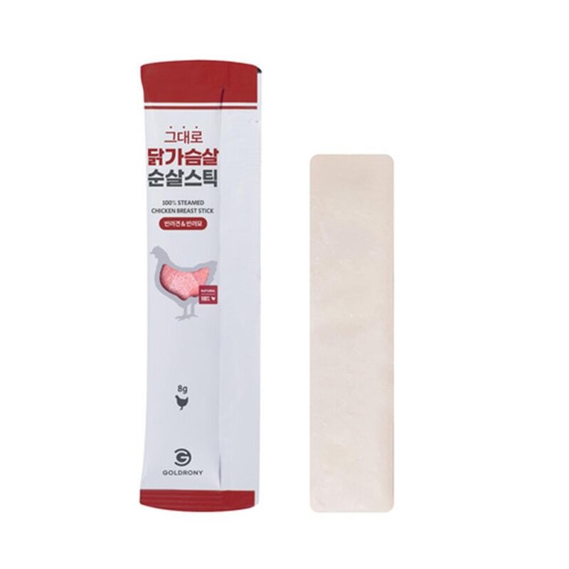 부드러운 강아지간식 노령견 짜먹는 치킨 스틱 8EA 외출용 애견, 8개, 32g
