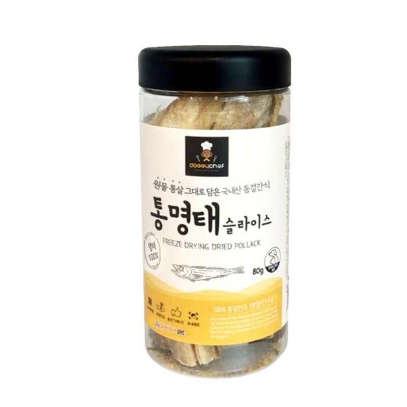 건강한 동결건조 강아지 간식 통살 명태 동결건조간식 애견간식, 1개, 80g