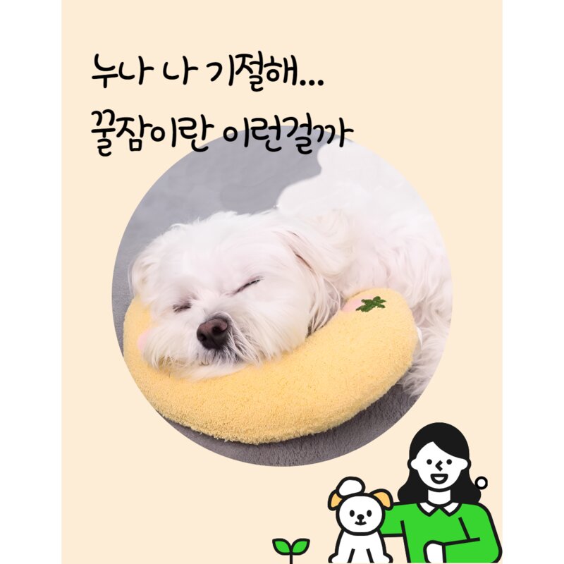 고양이 강아지 떡실신 휴대 작은 베개 애완용 잠 쿠션 U자형 베개 소프트 담요 매트 침구, 스카이, 1개