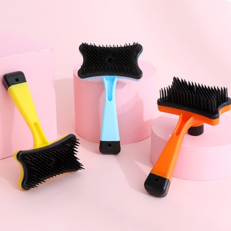 트레벨로 강아지 빗 애견 브러쉬 슬리커 원터치 죽은털 제거, 1개, 핑크