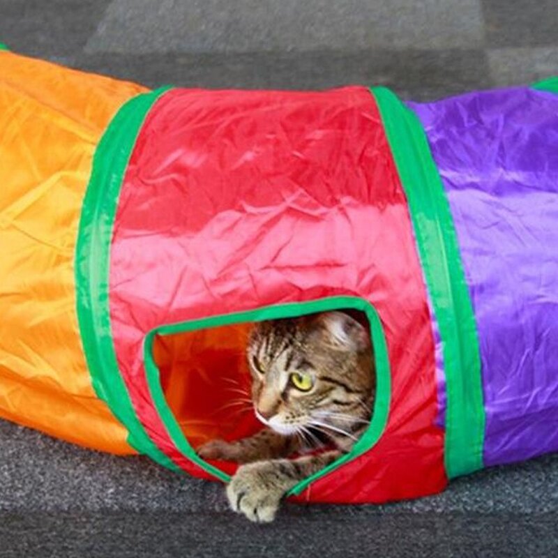 바리센스몰 애완동물 고양이 캣터널 장난감 텐트, 일자형, 1개