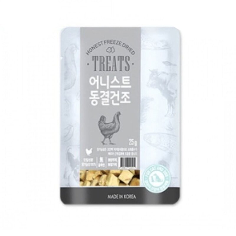 어니스트 동결건조 25g 닭가슴살큐브 강아지 간식, 1개