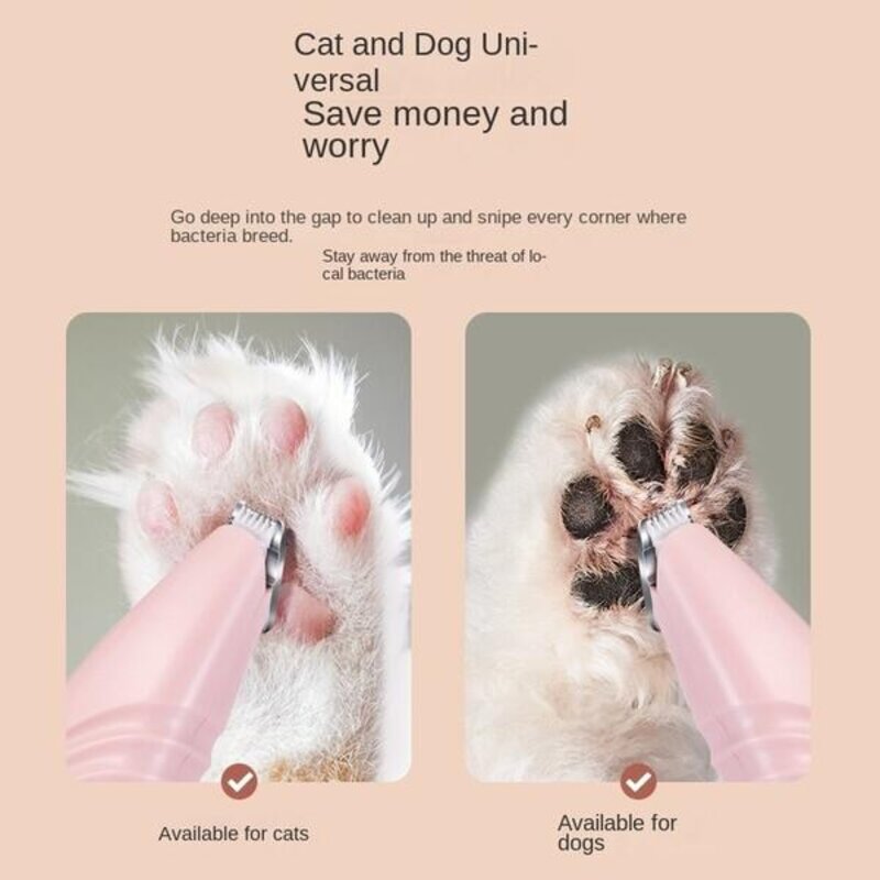 애견셀프미용 애완 전기 동물 고양이 발 인공물 면도 헤어 클리퍼 저소음 USB 충전식 및 LED 조명 전문 그루밍 장치, USB Green, 단일옵션