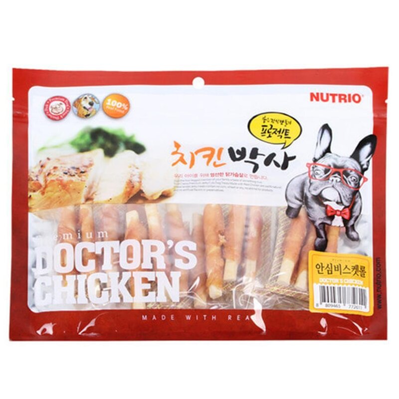 닭가슴살 안심 비스켓롤 애견 간식 300g 닥스훈트, 1개