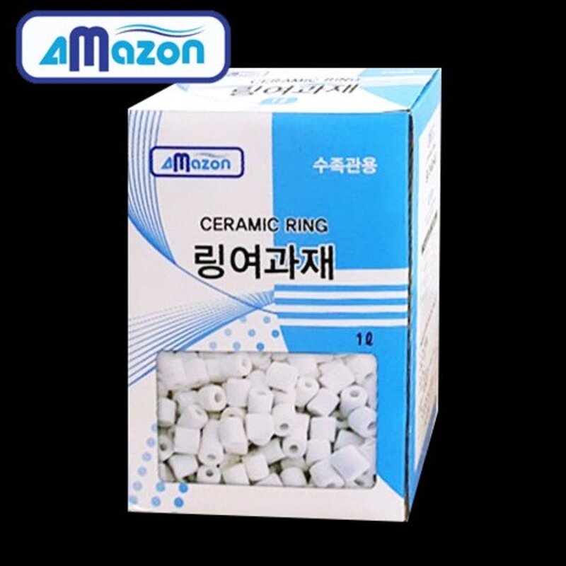 다팜아쿠아 아마존 수족관 관상어 여과망 포함 화이트 석영 세라믹 여과용 링 여과재 1L, 1개