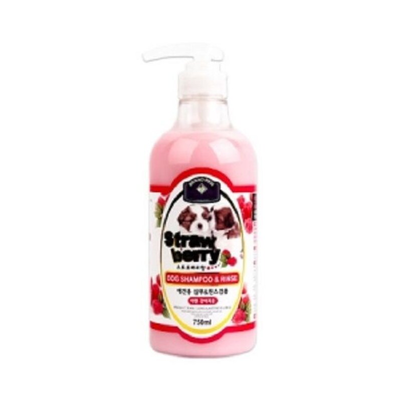 반려견 어린 강아지 피부 스트로베리 샴푸 750ml, 1개