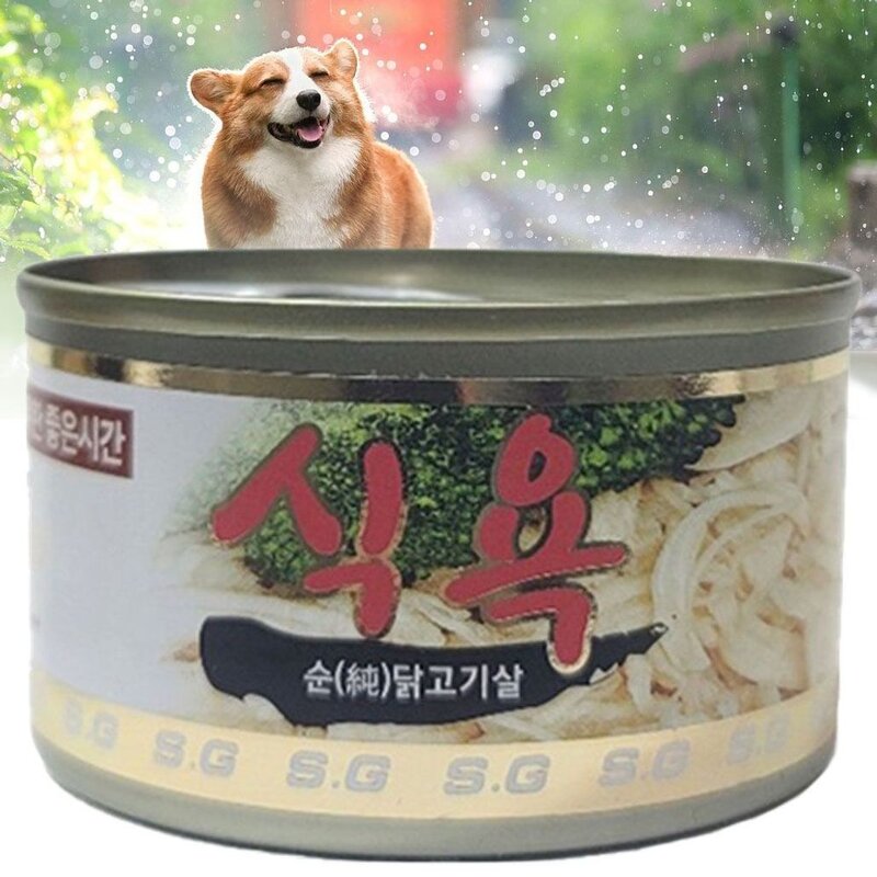 강아지캔 식욕 애견캔 간식 개통조림 순닭고기살, 100g, 1개