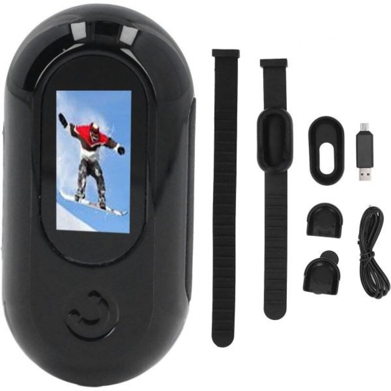 HEEPDD 캣 칼라 카메라 HD 1080P 160 광각 미니 스포츠 액션 바디 32G 메모리 카드가 장착된 소형 펫 실내 실외카메라 블랙 실리콘 Q769983, Camera Black + Pet Silicone Co, 1개