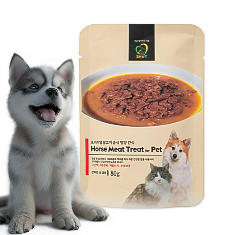 리빙투유 강아지 간식 말고기100% 보양식, 1개, 80g