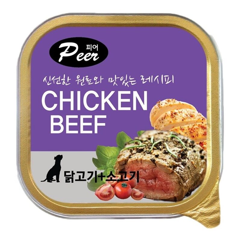 NPABC-852-A-반려동물 사각캔 닭고기+소고기 100g, 1개
