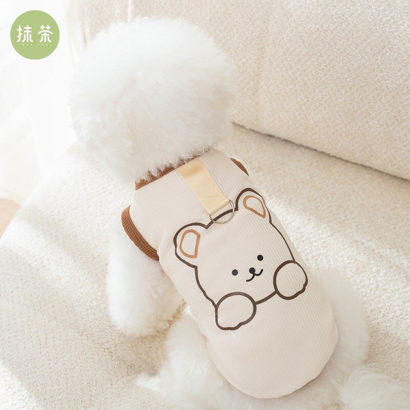 강아지 패딩 곰돌이 옷 조끼 겨울 방한 개옷 멍멍이옷 고양이 옷, XXL(권장 체중 15-20kg), 베이지 남성모델