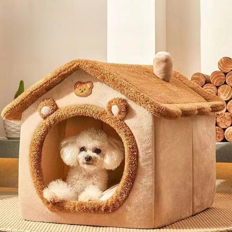 겨울 고양이 둥지 강아지 집 사계절 범용 애완동물 하우스, 그레이+매트 대형