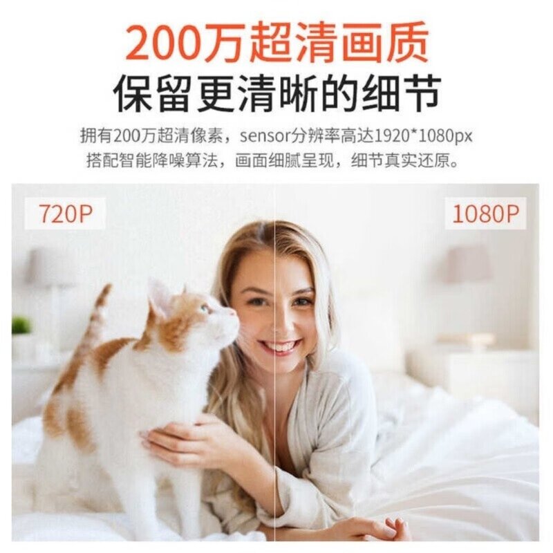 가정용 홈캠 베이비캠 강아지 xiaovv 스마트 PTZ 카메라 홈 무선 Wi-Fi 네트워크 모니터 모바일 추적 360° 파노라마, 없음, 하얀색