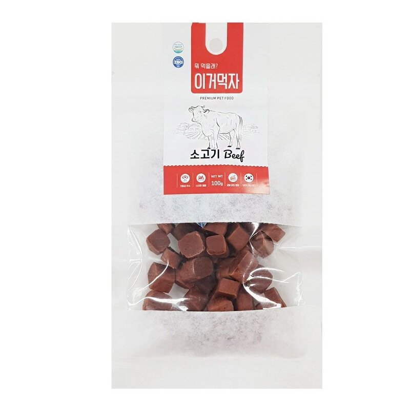 이거먹자 수제간식 소고기 (큐브) 100g_BL, 1, 본상품선택