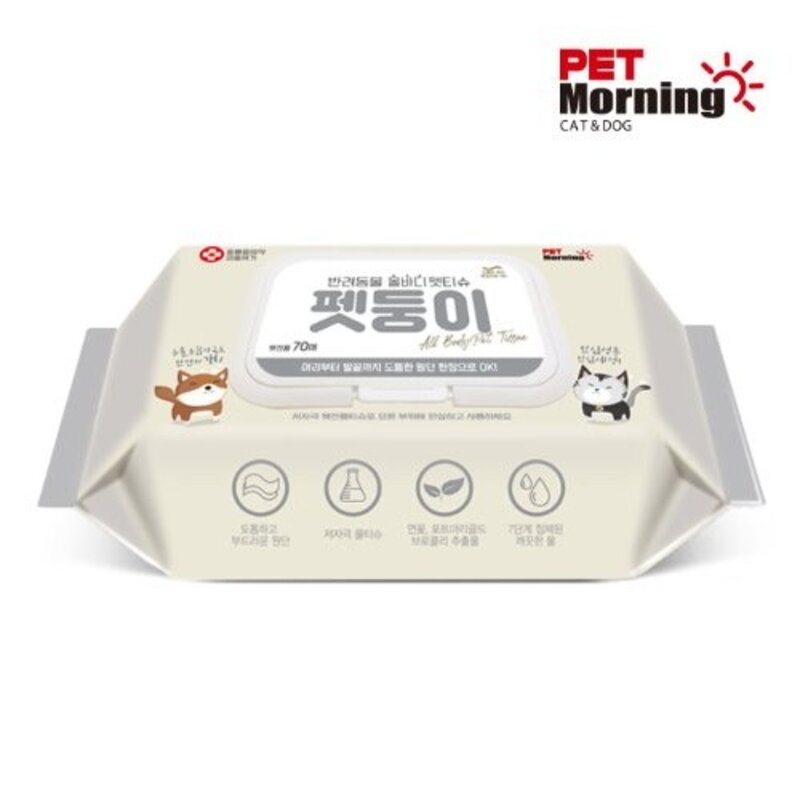 펫모닝 펫둥이 올바디 펫티슈 TS-722, 3팩, 70개입