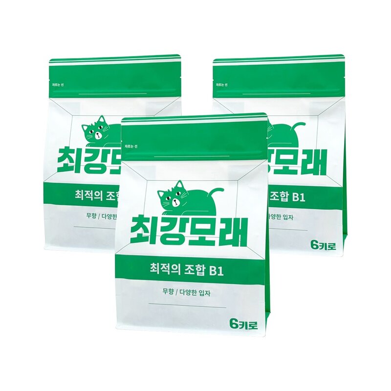 [2+1] 최강모래 최적의 조합 B1 6kgx3 와이오밍모래, 3개, 6L