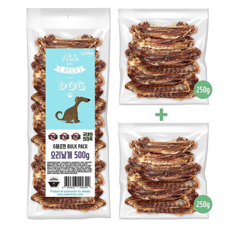 수제로만 BULK PACK 대용량 수제간식, 오리날개, 1개