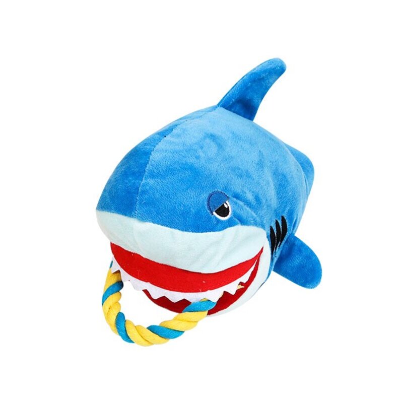 딩동펫 반려동물 터그 장난감 12cm x 24cm x 18cm, 상어, 1개