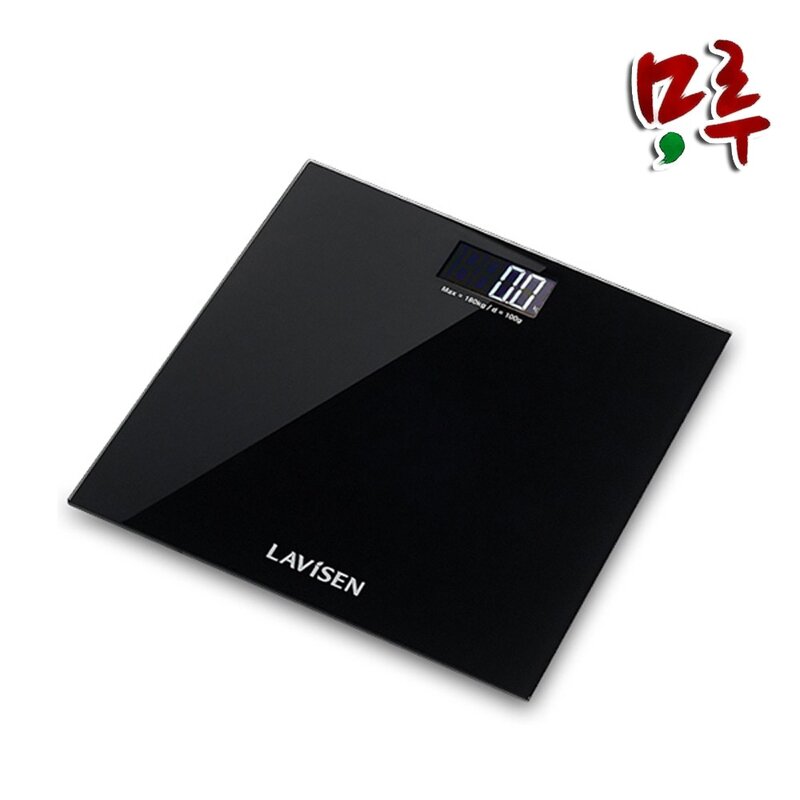 라비센 인버스백라이트 체중계, KS-109BK, 블랙, 1개