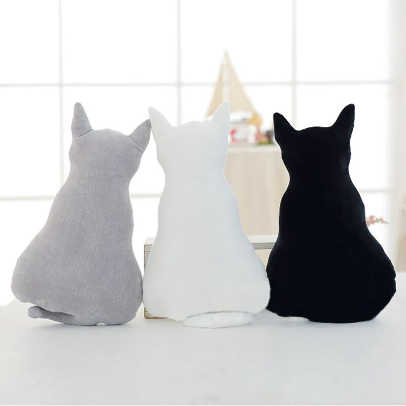 미리내 고양이 뒤태 모양 쿠션 소파 방석 베개, 그레이