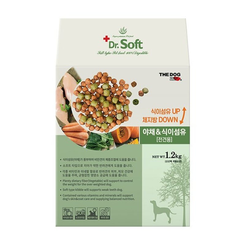더독 닥터소프트 야채&식이섬유 전견용 1.2kg, 1개