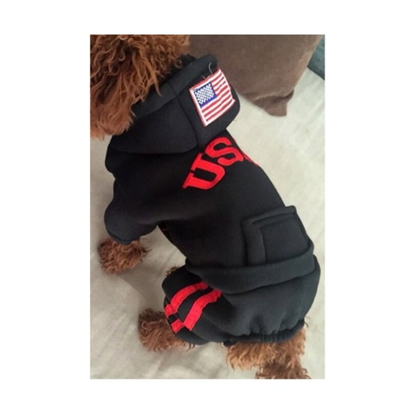 블럭마트 반려동물 USA 후드티, 블랙, 1개