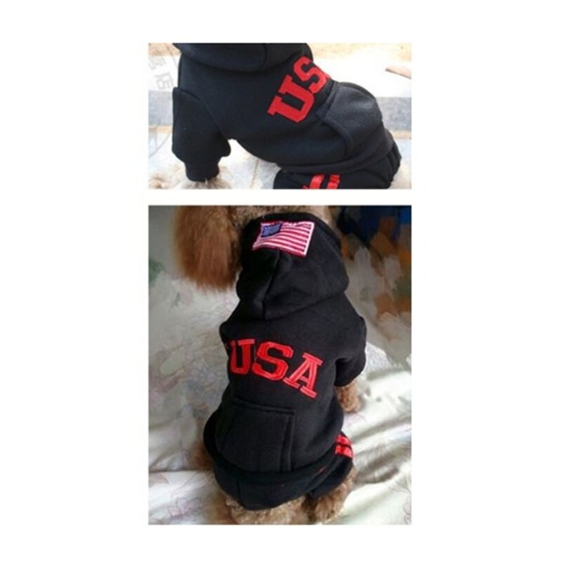 블럭마트 반려동물 USA 후드티, 블랙, 1개