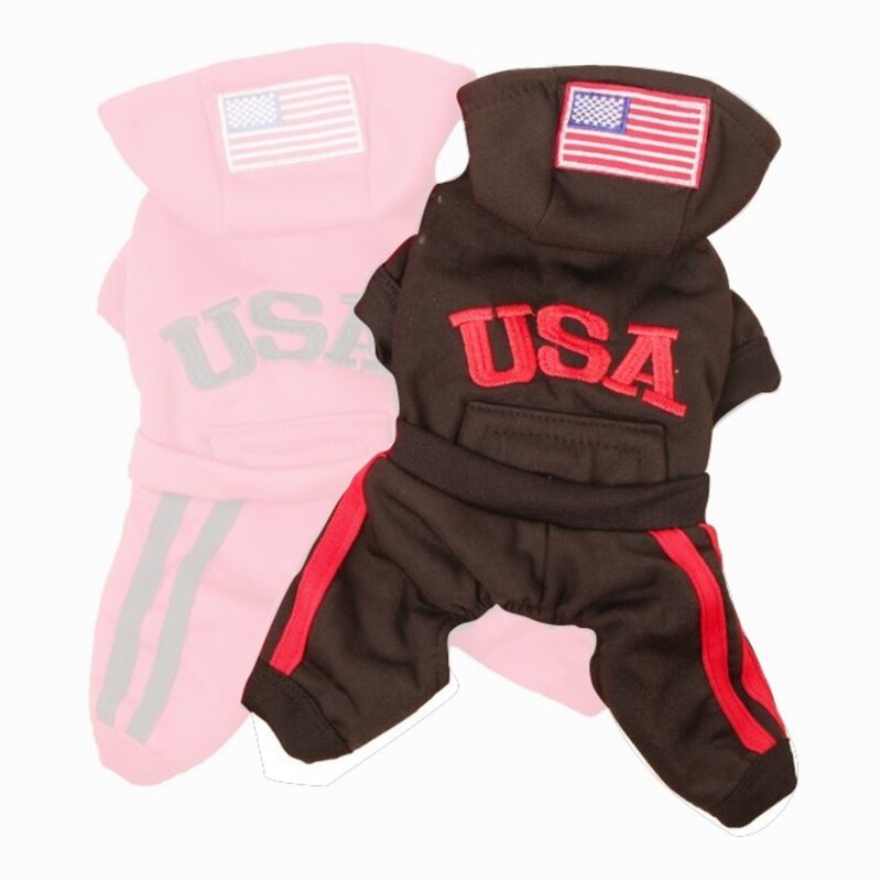 블럭마트 반려동물 USA 후드티, 블랙, 1개