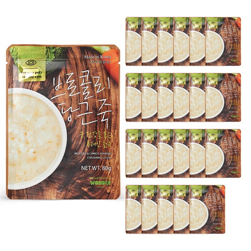 원더푸드 강아지 건강죽, 오리 단호박죽, 80g, 6개