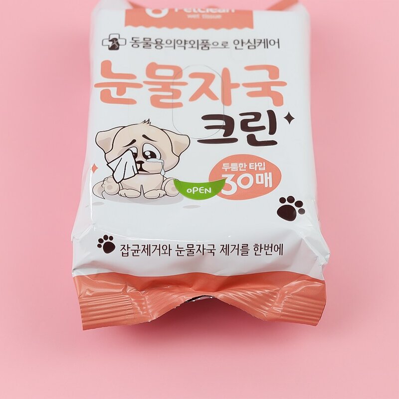 펫크린 애견 눈물자국크린 물티슈 30매 3개, 1개입
