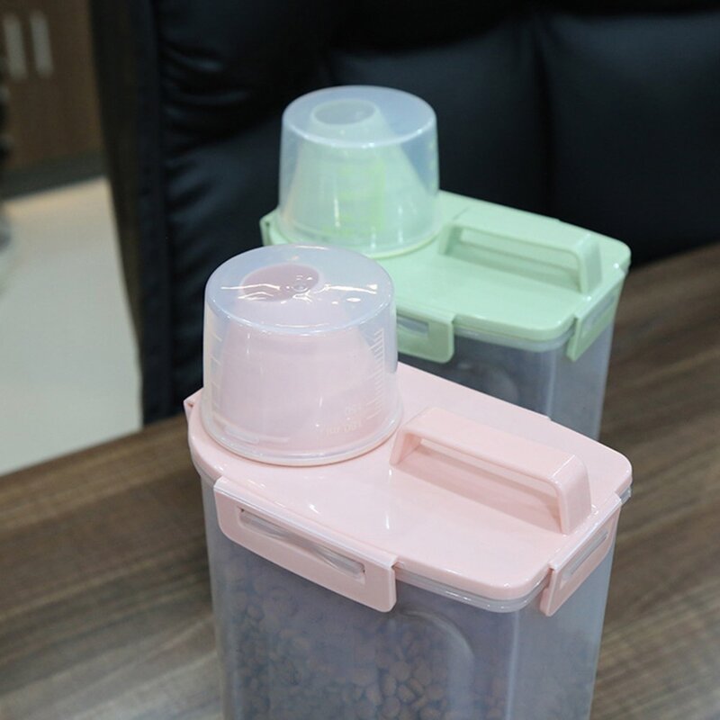 디지펫 사료통 강아지 고양이 사료보관통 2.5L (습기방지제 30개포함), 핑크, 1개