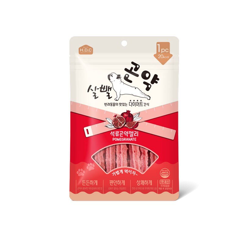 살뺄곤약 강아지 젤리 간식 석류 80g, 1개
