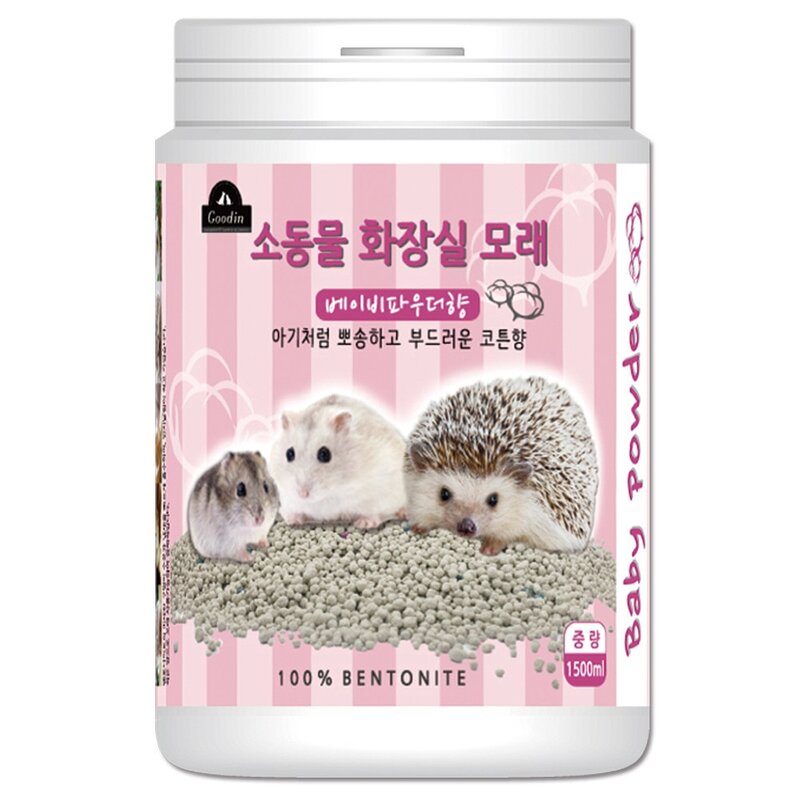 구딘 소동물 화장실 모래 베이비파우더향, 1.5L, 1개