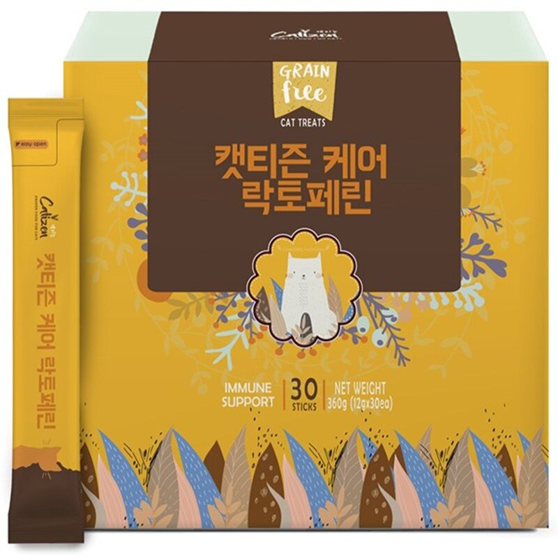 캣티즌 케어락토페린 12g x 30개 /고양이 구내염개선 고양이영양제, 단품