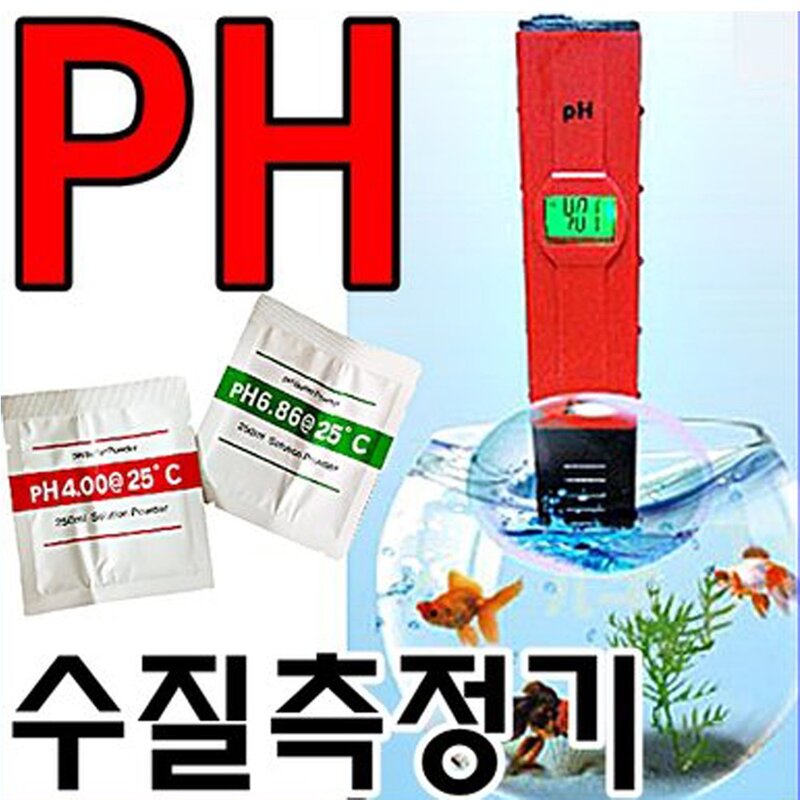 판매1위 케이스무료 고정밀 PH수질측정기 산도측정기 수족관 열대어 수질테스트 수질분석기, 1개