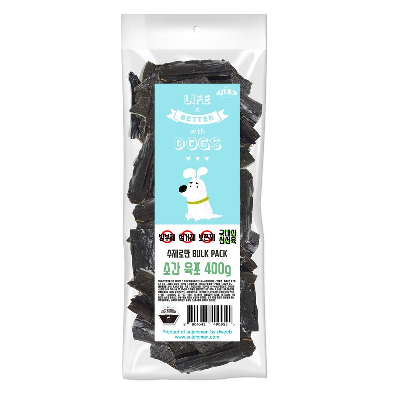 수제로만 벌크팩 대용량 수제간식 소간육포 400g (200g+200g), 1개