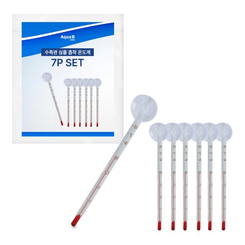 아쿠아비 수족관 심플 흡착 온도계 7p 세트, 1세트