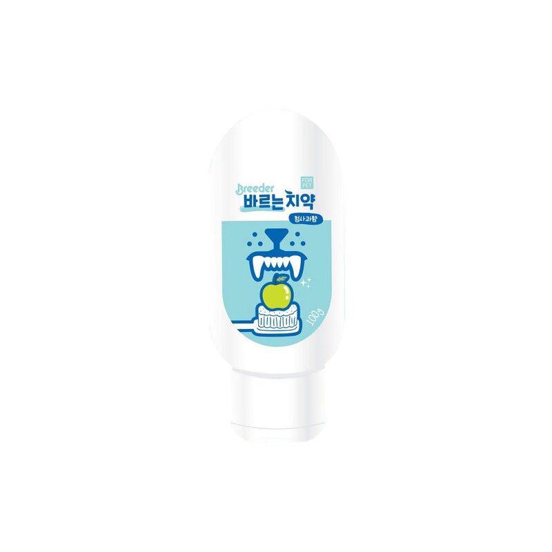 브리더 바르는 치약 100g 강아지 구강 관리용품, 색상:청사과향