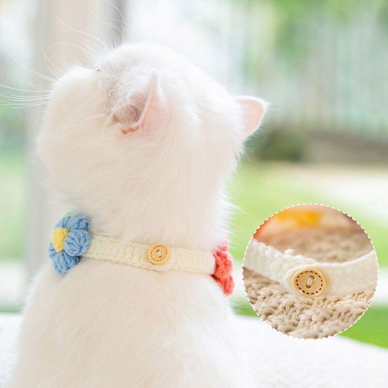 고양이 강아지 스카프 꽃 목걸이 케이프 PN01, M, 옐로우2컬러, 1개