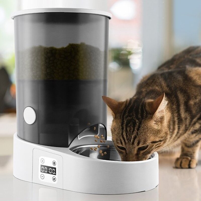바비온 반려동물 강아지 고양이 IoT 스마트 자동 급식기, 1.15kg, 화이트, 1개