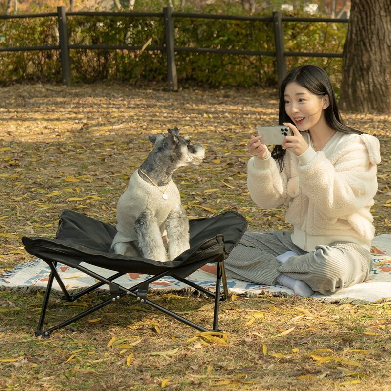 펫트리움 캠피체어 강아지 캠핑체어 해먹 쇼파 침대, (색상)베이지, 베이지, 1개