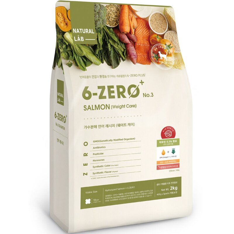 네츄럴랩 강아지 전연령 6제로01 유기농 사료, 연어, 1.2kg, 1개