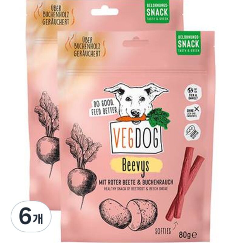 베지독 강아지 숯불고기향 비건 소시지 간식, 비트, 80g, 2개
