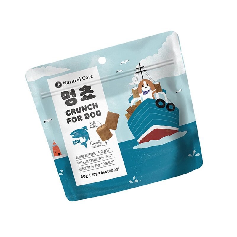 네츄럴코어 멍쵸 60g 크런치 강아지 반려 애견 영양 쿠키 시리얼 과자 한입간식, 연어 60g, 1개