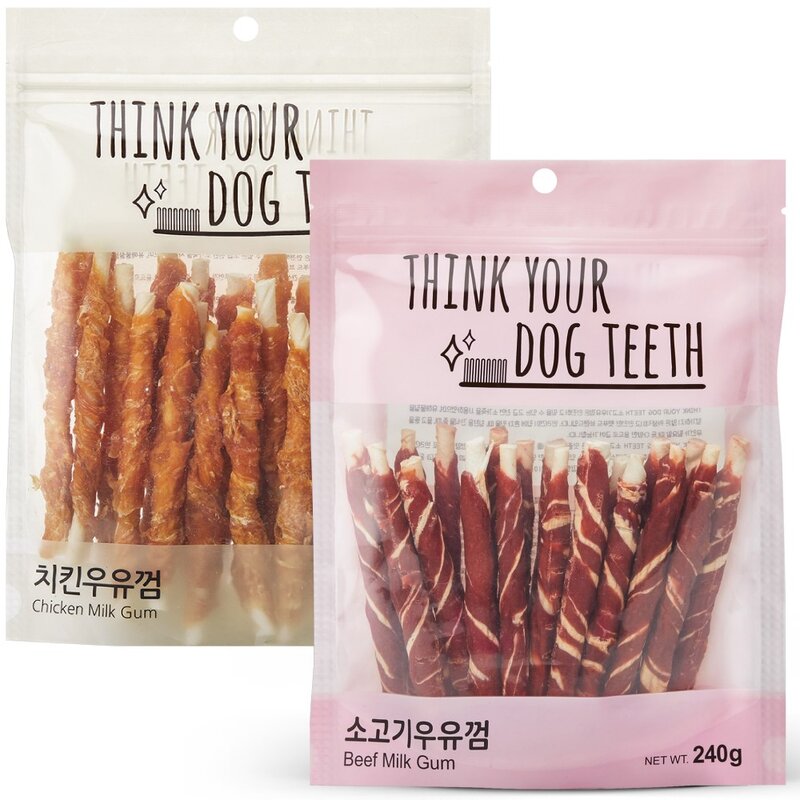 띵크유어도그티 스틱 치킨 24p + 소고기 20p 간식 세트, 1세트, 치킨, 소고기, 240g