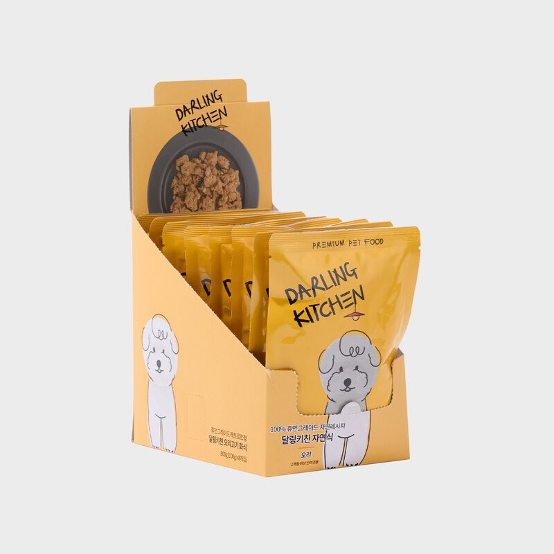 달링키친 강아지 화식 사료, 오리, 8개, 100g